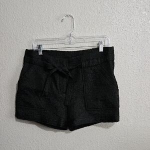 Women's Black Textured Shorts